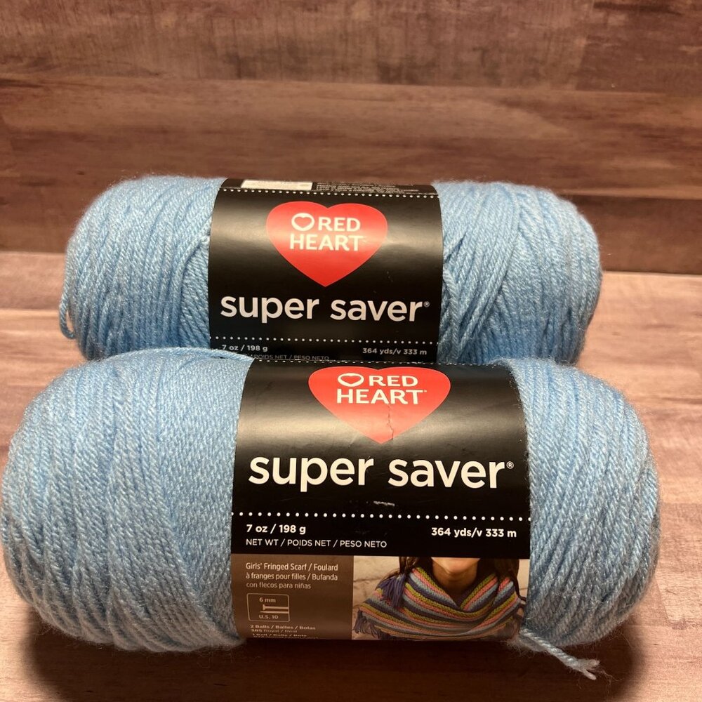 Red Heart Super Saver Yarn Bluebell 7 Oz 198g 364 Yds 333m Acrylic - 2 Pack
